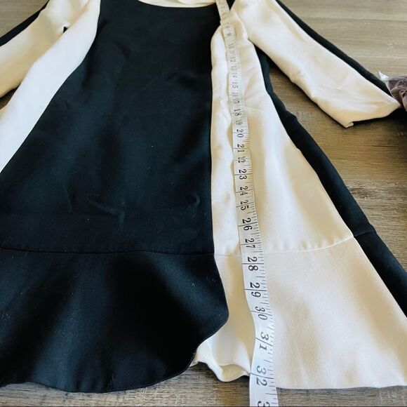 Zara Women's Size M Color Block Scalloped Jersey Dress - Picture 5 of 7